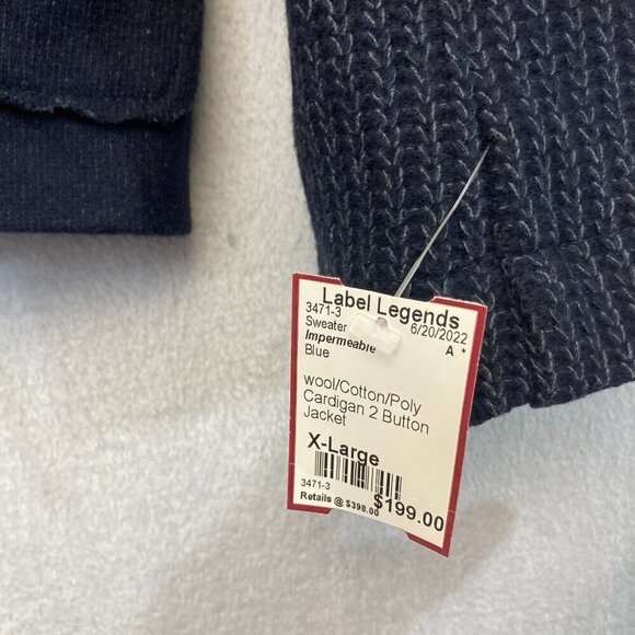 Imperial Italy Mens Knit Unconstructed Blazer Jacket XL Streetwear Preppy Blue - Picture 5 of 15